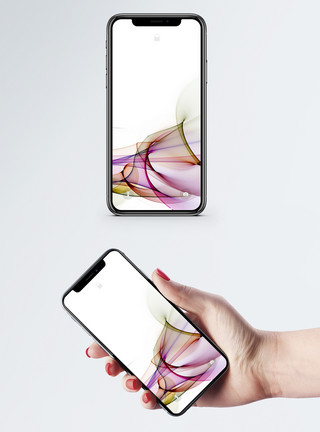 彩色漂浮曲线抽象彩色背景手机壁纸模板
