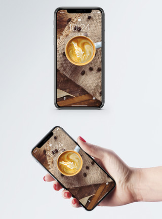 咖啡摆拍咖啡美食手机壁纸模板