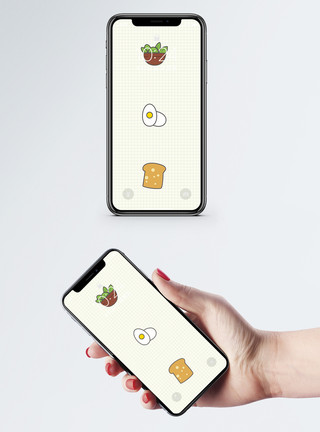小清新手机图标美食图标手机壁纸模板