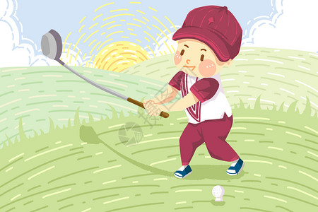 打高尔夫高尔夫运动插画插画