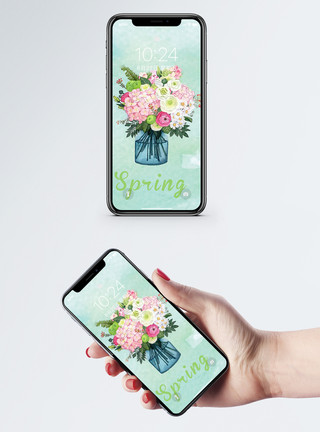 手绘花朵装饰装饰花手机壁纸模板