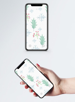 水彩插画叶子手绘植物手机壁纸模板