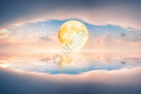 云朵和月亮梦幻月亮设计图片