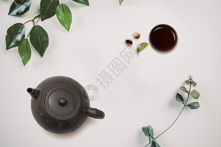 黑色干茶茶文化设计图片