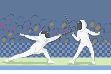 比赛活动击剑插画插画