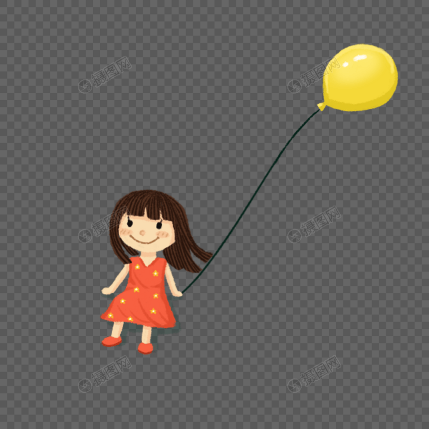 放气球的小女孩图片