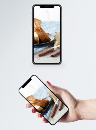 餐具创意面包手机壁纸模板