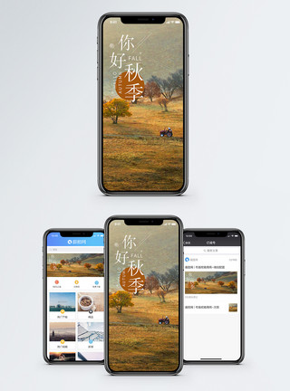 平静平原你好秋季手机海报配图模板