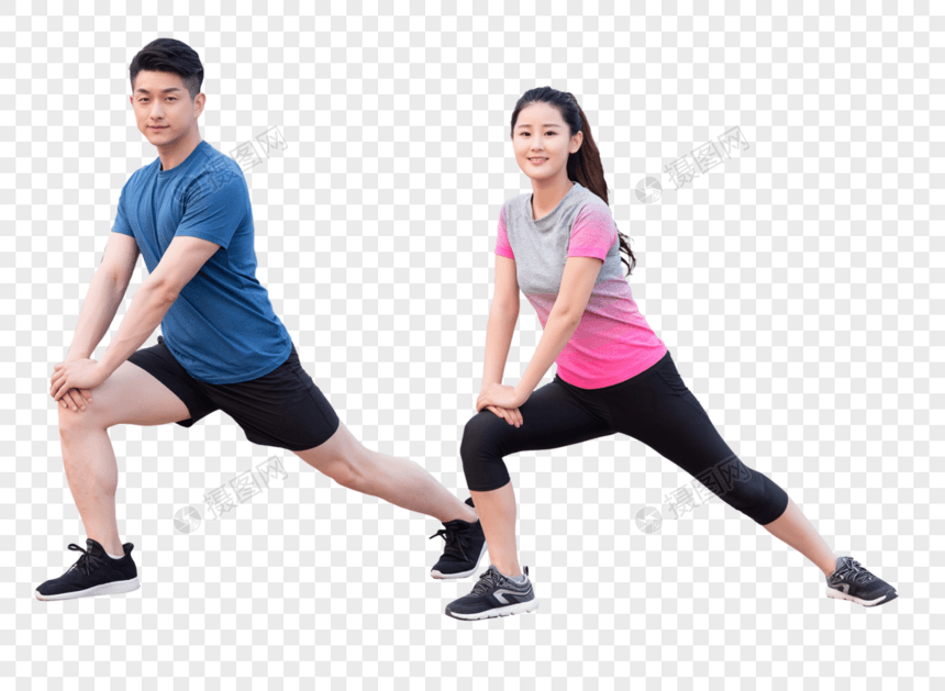 年轻男女户外运动健身运动图片