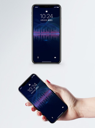 科技数据统计音量波纹背景手机壁纸模板