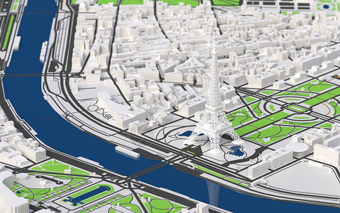巴黎建筑埃菲尔铁塔城市模型设计图片
