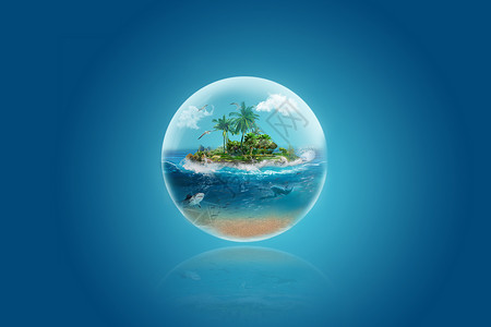 峇里岛气泡里的海岛设计图片
