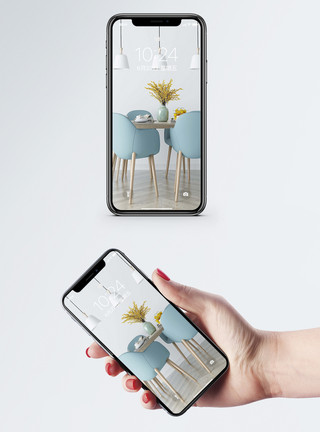 家具花瓶饭厅设计手机壁纸模板