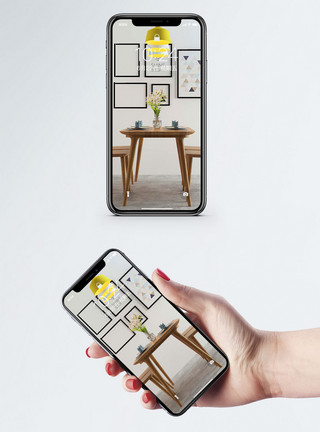 简洁相框饭厅设计手机壁纸模板