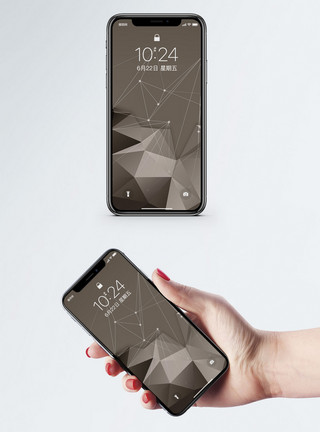 多边形立体按钮几何科技背景手机壁纸模板