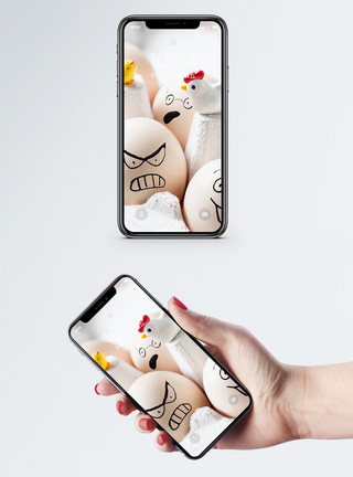 创意手指画手指表情有表情的鸡蛋手机壁纸模板