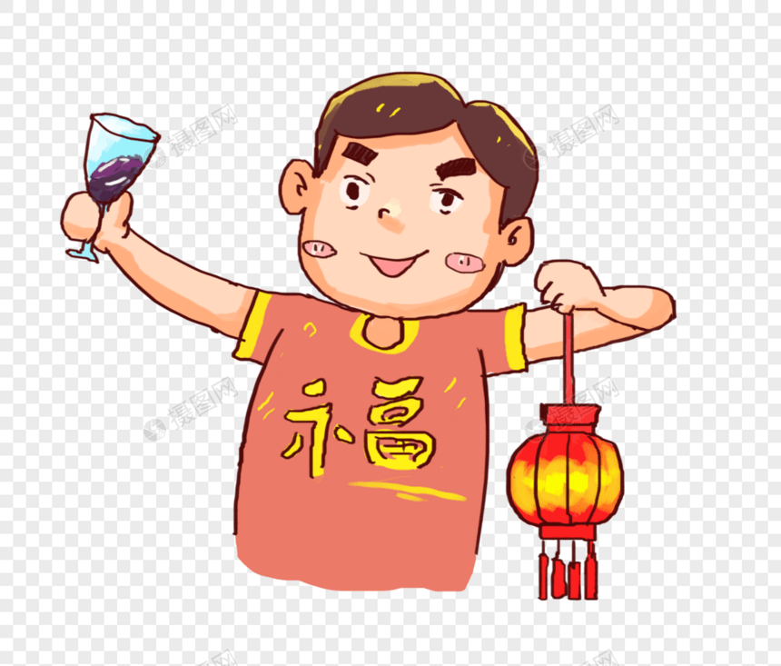 举酒杯的小男孩图片