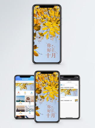 十月你好海报你好十月手机海报配图模板