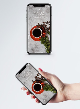 咖啡咖啡豆高清美式咖啡手机壁纸模板