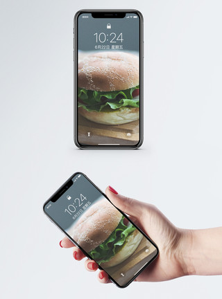 餐前面包汉堡包手机壁纸模板