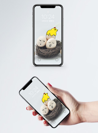 黄小鸡可爱的蛋手机壁纸模板