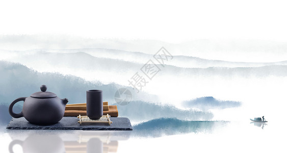 古茶道中国风茶具设计图片