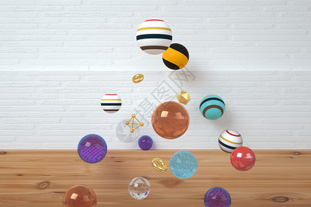 室内抽象玻璃球高清图片