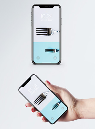 叉子餐具创意餐具手机壁纸模板