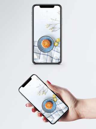 广式甜点广式月饼手机壁纸模板