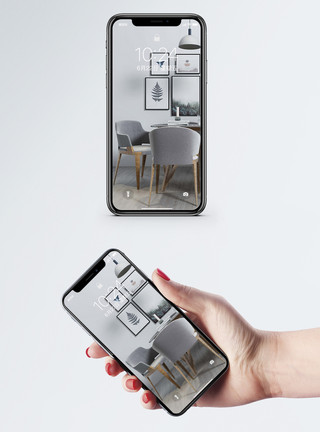 简约客厅桌子饭厅空间设计手机壁纸模板
