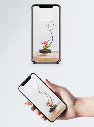 果树盆景日式插花手机壁纸模板