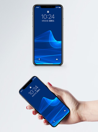 科技感渐变曲线蓝色背景手机壁纸模板
