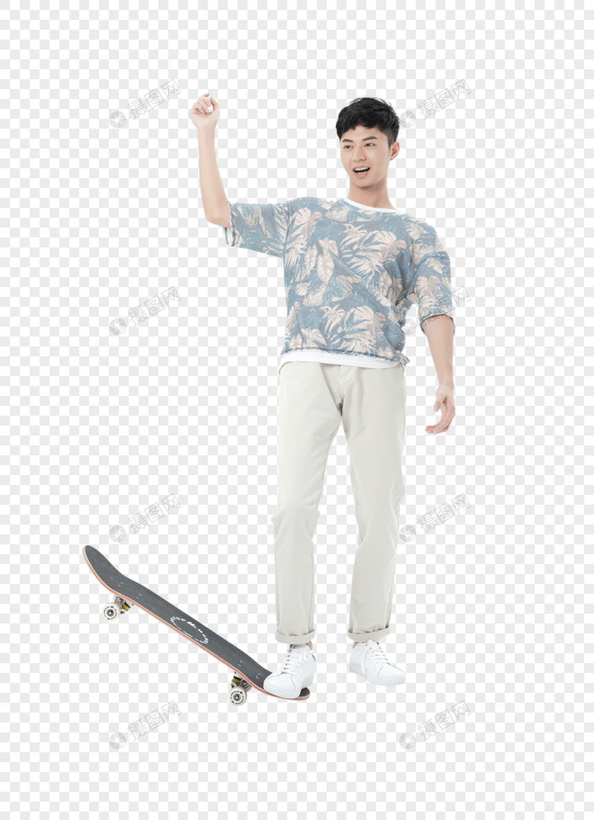 青年男性滑板图片