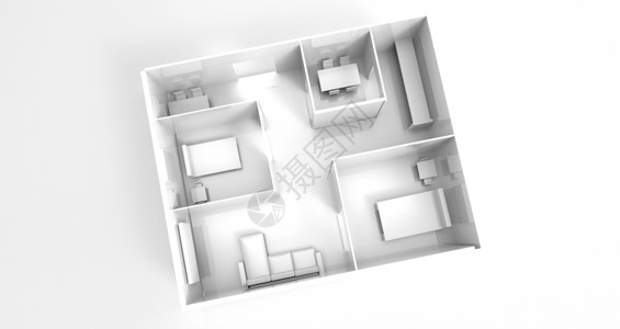 简约建筑设计住宅室内模型设计图片