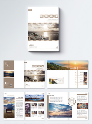 简约优美旅行摄影写真画册整套模板