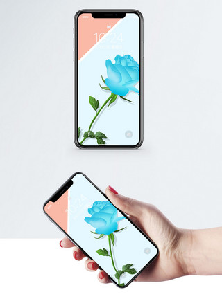 蓝色玫瑰背景玫瑰手机壁纸模板