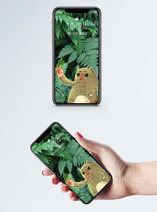 听歌小怪兽丛林怪兽手机壁纸模板