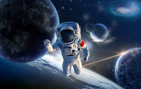 宇航员和星星宇航员遨游太空设计图片