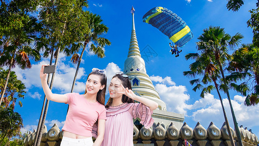 泰国签证旅行自拍设计图片