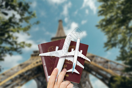 巴黎鸟瞰旅行日设计图片