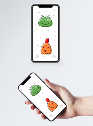小清新手机图标卡通动物手机壁纸模板
