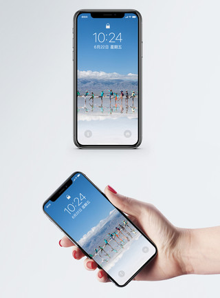 茶卡高清素材茶卡盐湖手机壁纸模板