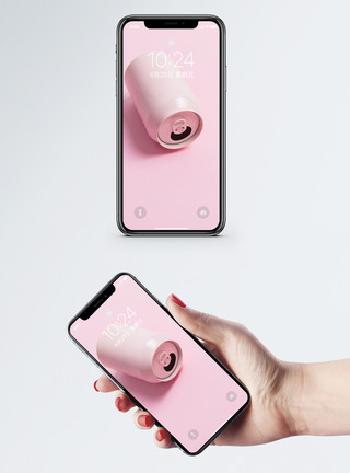 粉色易拉罐手机壁纸模板
