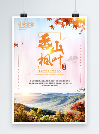 秋季北京香山枫叶海报模板
