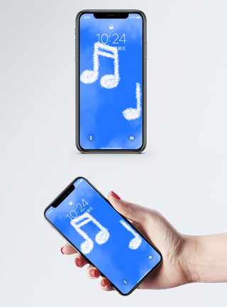 天空中的云天空中的音符手机壁纸模板