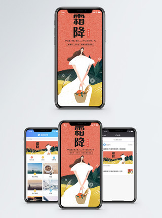 中国传统霜降手机海报配图模板