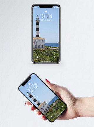 马略卡岛海岸马略卡岛灯塔手机壁纸模板
