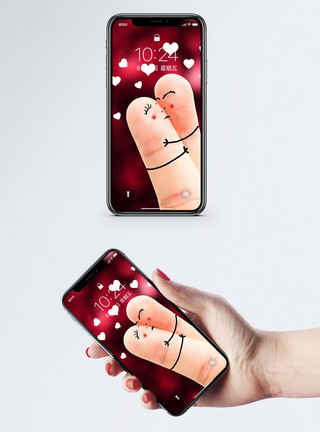 创意手指画手指表情爱情手机壁纸模板