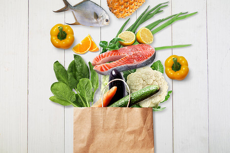 粗粮和水果健康饮食食材设计图片