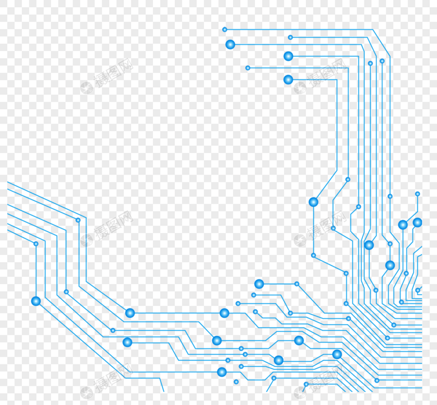 手绘蓝色科技纹理图片